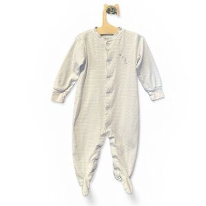 Babycottons Baby Blue Footed One-Piece Sleeper - Soft Pima Cotton